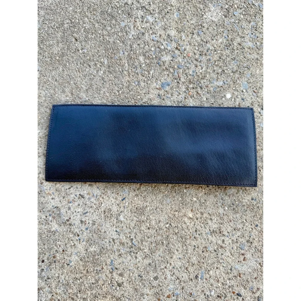 Vintage English Leather Black Genuine Leather Bifold Wallet with Coin Pocket